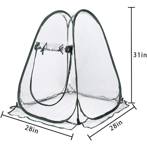 Mini Pop Up Drivhus - Lille Vintertelt til Planter - Blomsterpotte - Mini Drivhus - Vinterbeskyttelse til Planter (70 x 70 x 80 cm)