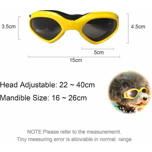 1 stk. Hunde Goggles, Kæledyr Solbriller, Sammenfoldelige Hunde Goggles UV Beskyttelse Solbriller