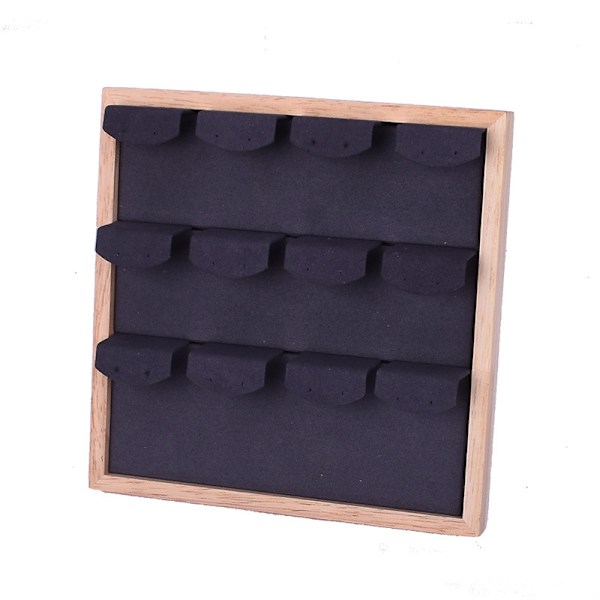 Øreringsholder Smykke Display Bakke Ørestikholder - 2stk (beige, mørkegrå)