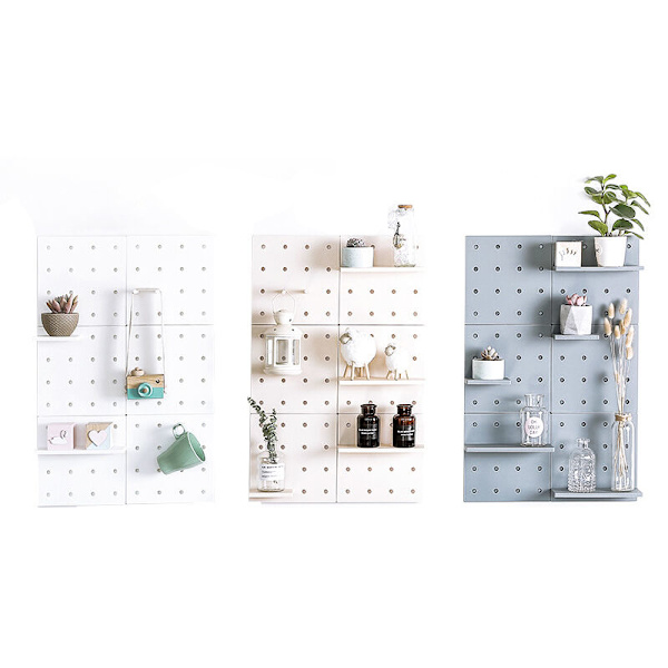 2 st Pegboard väggställ, plast väggorganisatör, lämplig för hem, kök, bad