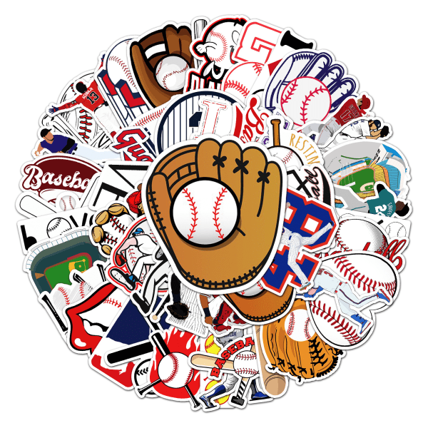 Baseball Stickers50 STK Sports Baseball Stickers til vandflasker, Baseball Stick