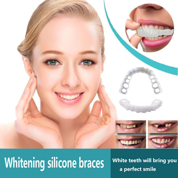 2 stk. Instant Dentures Veneers Falske Tenner Smil Dental Denture Top Falske Tenner