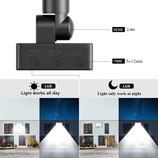 LED-strålkastare Extern rörelsesensor 100W, ip66 Vattentät LED med sensor, Terrass garage Trädgård extern belysning