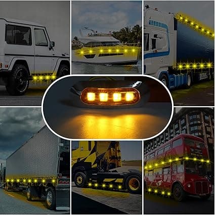10 stk. ravfarvede sidemarkeringslys, DC 12V-24V LED sidemarkeringslys indikator
