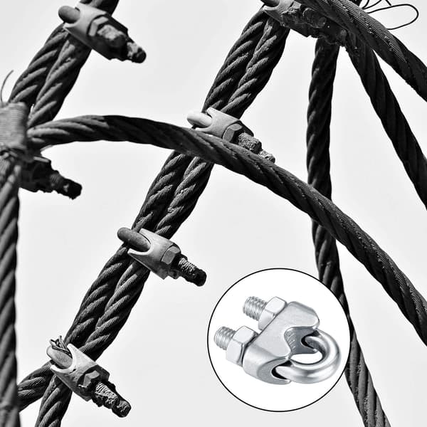M8 Kabelbindere, Rustfrit Stål Wire Rope Bindere, Kabelklemme U Bolte