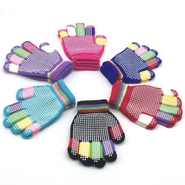 Børnehandsker, Magic Stretch Gloves 6 Par, Anti-Slip for børn Ful