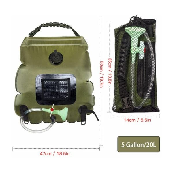 Solenergi-samles dusjpose Bærbar dusjpose Camping dusjpose 20l Badevannspose