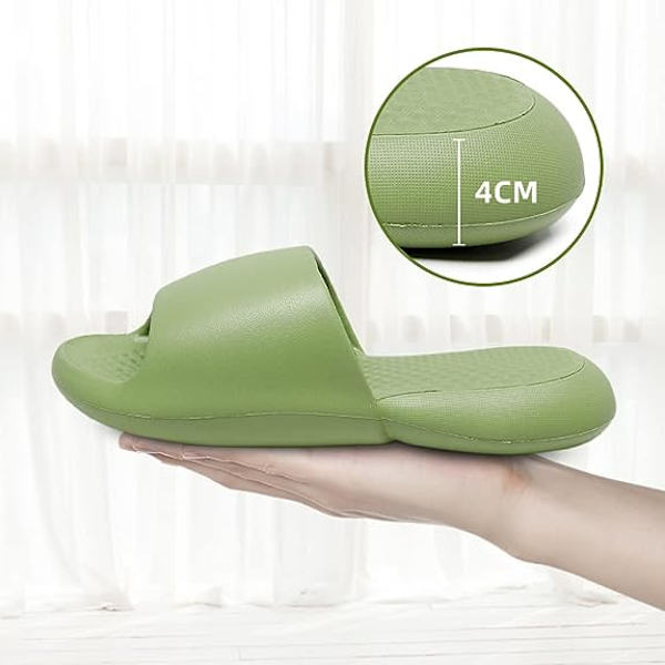 Halkskyddade Pillow Cloud Cushion Slides för kvinnor och män, bekväma EVA-tofflor för dusch, bastu, massage, poolhus, snabbtorkande badsandaler med halkfri sula (39/40)