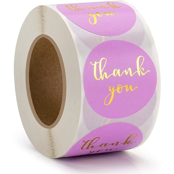 1,5'' Thank You Stickers, selvklæbende guldskrifttype Thank You Stickers Labels, Runde Sm