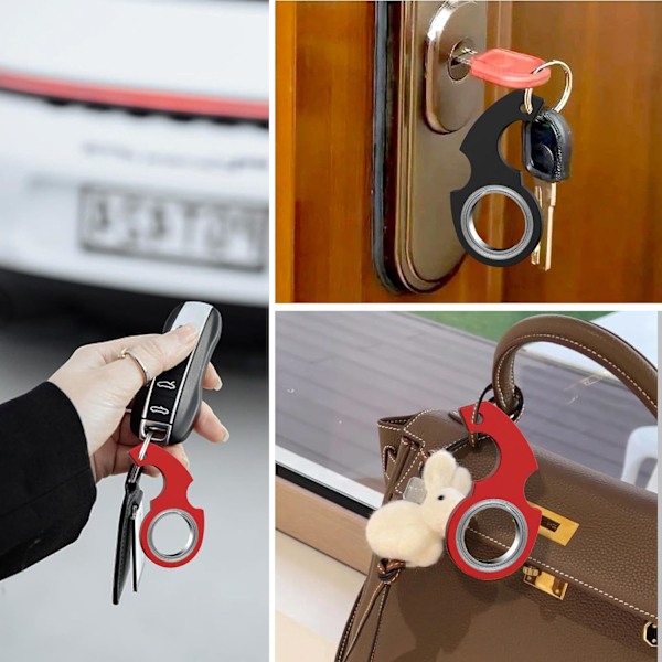 2 stk. Fidget Spinner Nøglering Spinner Legetøj Uendelig Sjov Fokus Stresslindring (Sort, Rød)