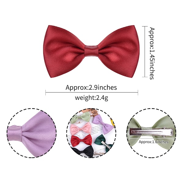 6PCS Solid Color Bowknot Shape Hairpin