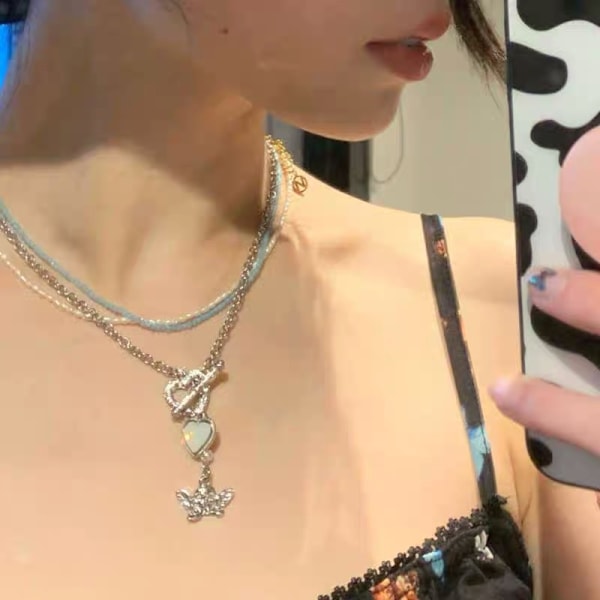 Kors ängel halsband, skyddsängel halsband 40cm