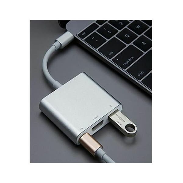 Type-C til HDMI+USB HD-kabel dokkingstasjon 3 i 1 adapterkabel