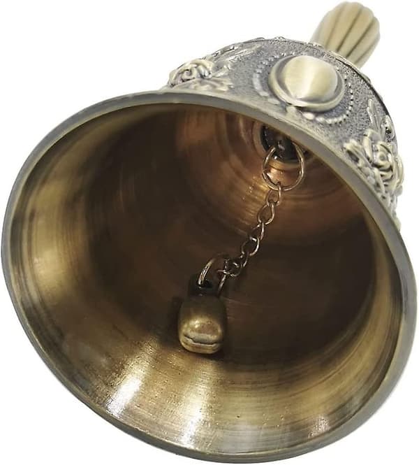 Retro håndklokke i bronse, antikk messing bryllupsklokke bron