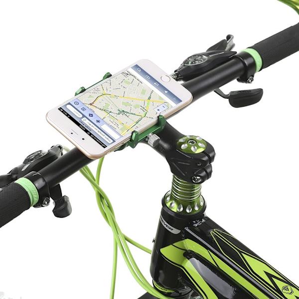 Yleinen säädettävä pyörän puhelinteline, GPS-teline, maastopyörän pidikeklipsi, vihreä