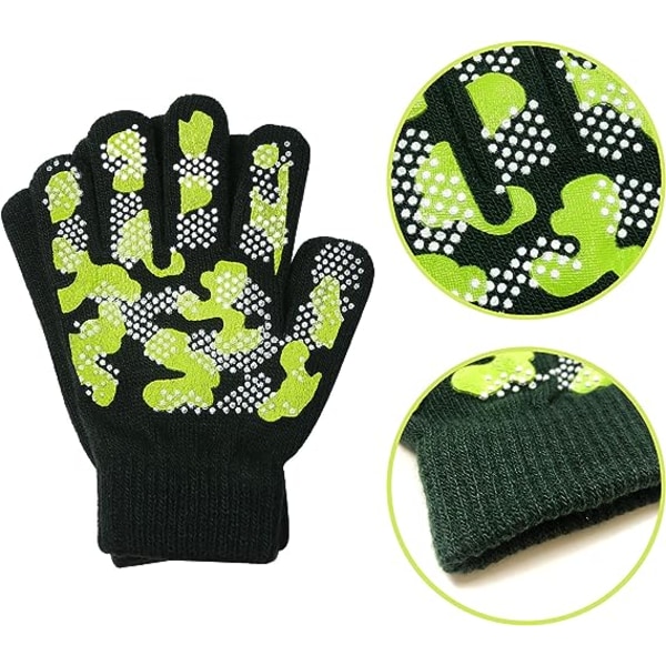 Drenge Magic Stretch Gripper Handsker 3 Par Pak Assorteret, Børn En Størrelse Vinter Varme Handsker Børn