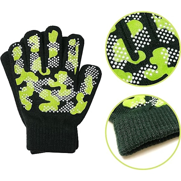Pojkar Magic Stretch Gripper Handskar 3-pack Assortment, Barn En Storlek Vinter Varma Handskar Barn
