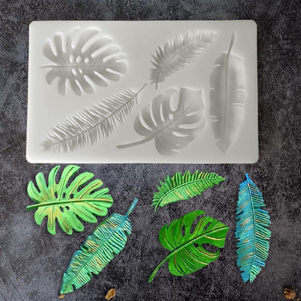 1 stk. Tropisk Palme Monstera Blade Silikone Fondant Form Plante Kage Bage Isform
