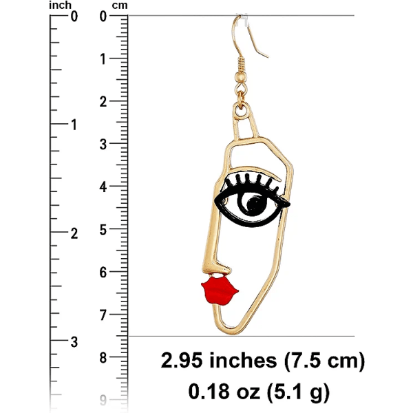 Kvinnors ansikte Statement Dangle Drop örhängen