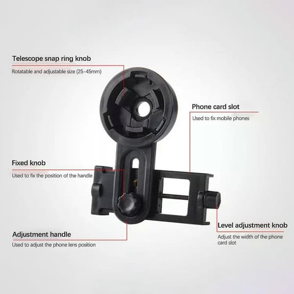 Universal Telefon Adapter Mount Holder Til Monokulær Spotting Scope Teleskop