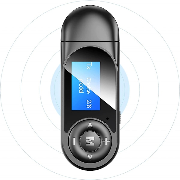 Bluetooth 5.0 sender og mottaker, 2-i-1 Bluetooth lydadapter Wit