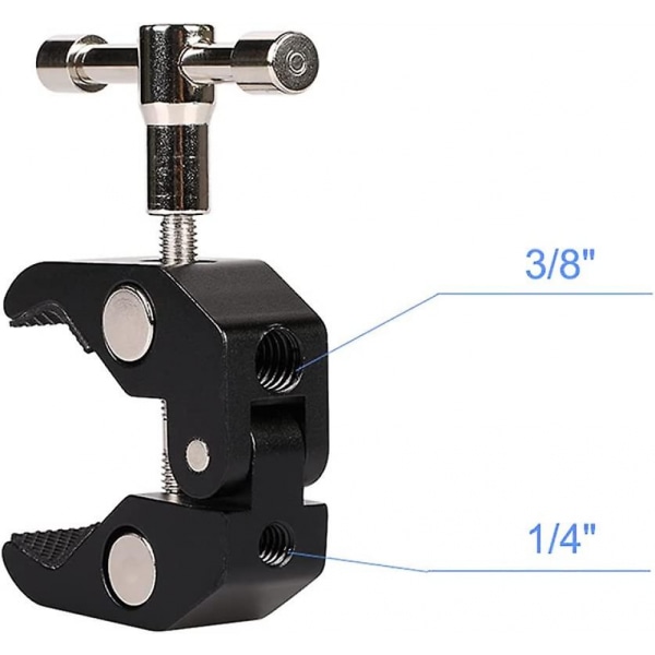 Kameraklämma med 1/4\" och 3/8\" gänga för kamerastativ, ficklampa, Moni
