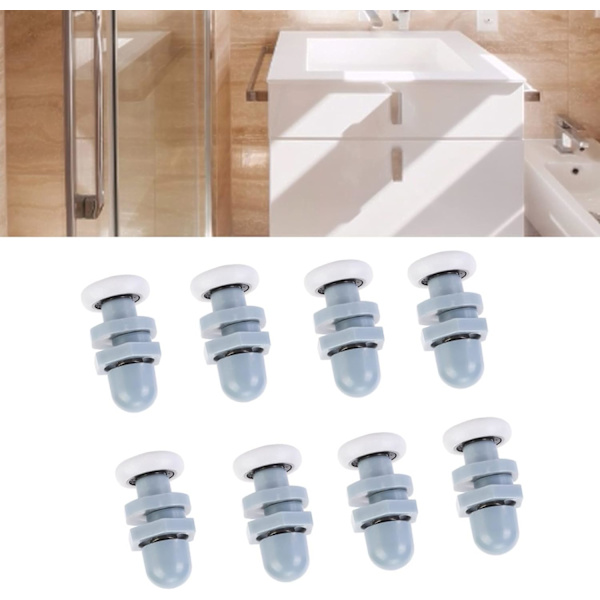 20mm Duschrullar, Duschskjutdörrsrullar, 8 stycken Badrumsduschdörrsrullar, Plastduschdörrshjul