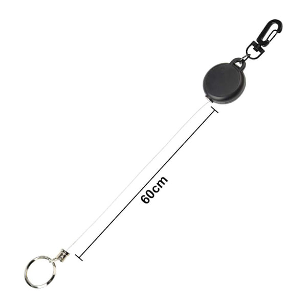 10 stk. Heavy Duty Retractable Key Chain Badge Reel Clips med 60 cm