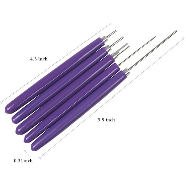 5 st Quillingpappersverktyg Set Quillingpapper Olika Storlekar 4 Sorterade Nålar 1 Spårverktyg DIY Dekorativa Quillingpappersverktyg