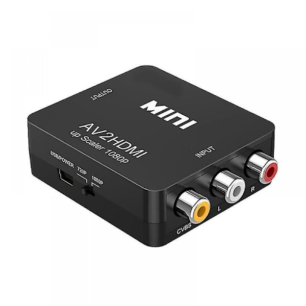 AV-HDMI-muunnin, 1080p Mini Rca Composite Cvbs Video Audio Converter -sovitin, joka tukee Pal/ntsc-järjestelmiä