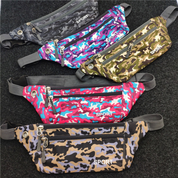 Fashion Women Camouflage Printed Sports Waist Pack Outdoor Mobile Phone Mini Jok