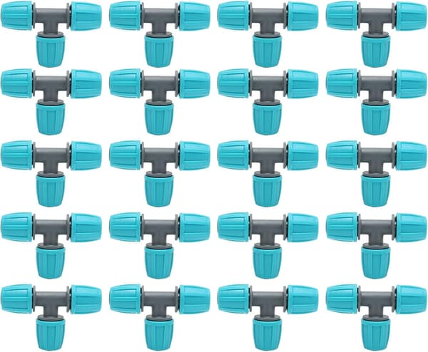 20 STK 16 mm T-rørforbindelse PE-vandingsrør T-rørforbindelse T-rørmuffe til drivhuse Haver Landbrug 9,3x6 CM