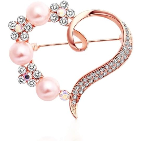 Högkvalitativa broscher, diamantprydd corsage, mors dag kläder, kärleks hjärta brosch