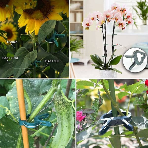 Hagesupportklips for planter, supportklips for myke planter og blomster 4.5x6cm 20stk