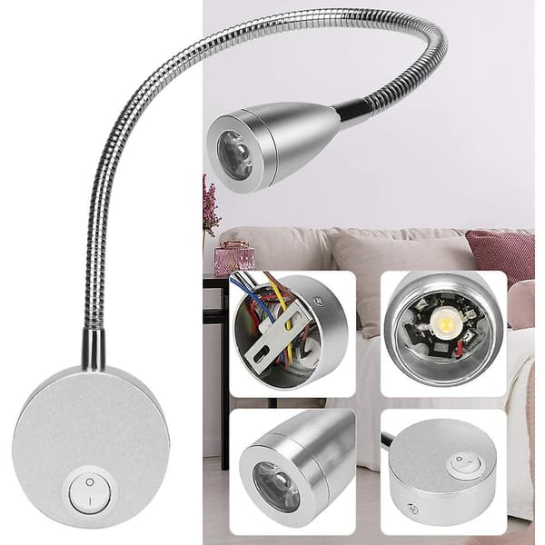 Sengelampe, justerbart hode minimalisk LED-sengelampe