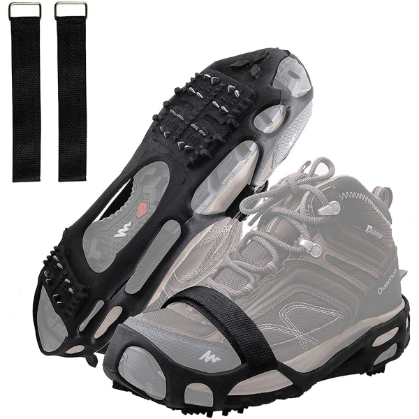 Walk Traction Cleat til at gå på sne og is (1 par) Sort