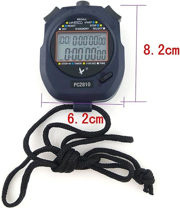 Profesjonell stoppeklokke Sport digital timer, 2 linjer 10 m