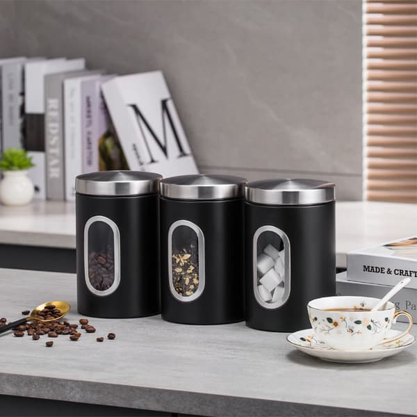 Burk, lock, visningsfönster, för kaffe, mjöl, pasta, förvaringslåda, metall, bl