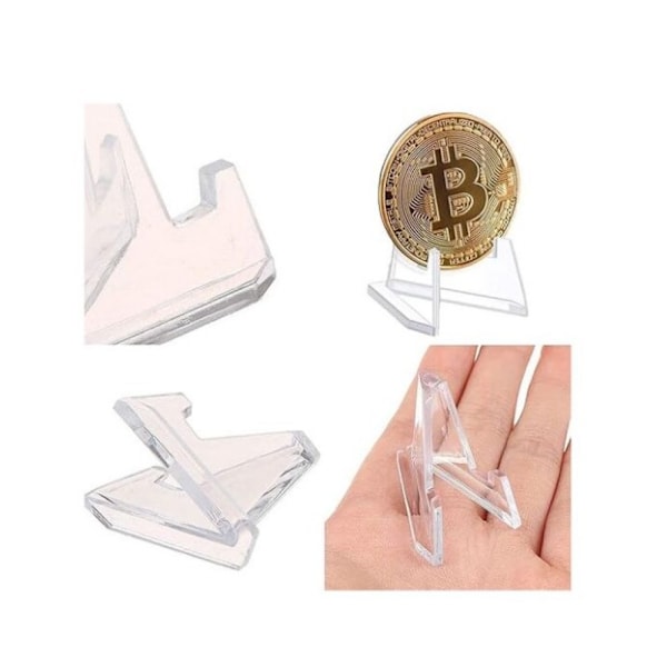 20 stk. myntholder-displaystativ, mini gjennomsiktig akrylstativ, akrylstativholdere, plaststativer, for medaljer, displaymynter, lommeur