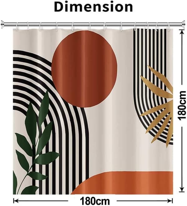 Abstrakt dusjforheng, sorte linjer geometrisk terrakotta dusj