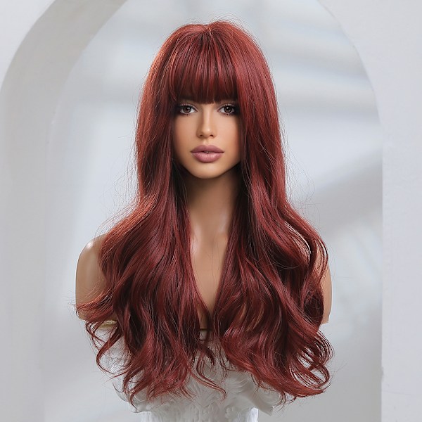 Fashion Wigs Långt Vågigt Lockigt Hår Värmebeständig Peruk Cosplay Peruk