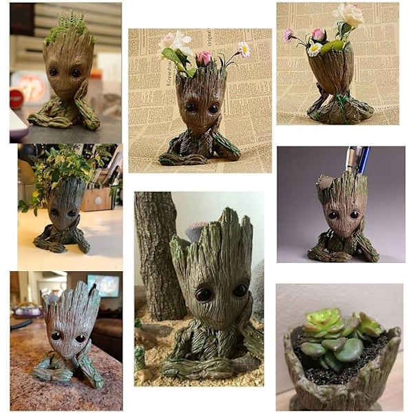 Baby Pen Holder Tree Män Pen Holder eller Planter med Dräneringshål, Perfekt för Små Suckulentidér 14cm