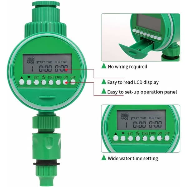 Vanding Computer - Programmerbar vanding timer slange, 3/4\" 1/2\" digital vand timer automatisk kunstvanding, batteridrevet