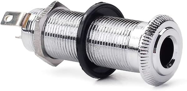 Stereo Mono Jack Stik til Akustisk Elektrisk Guitar Bas Krom Pl