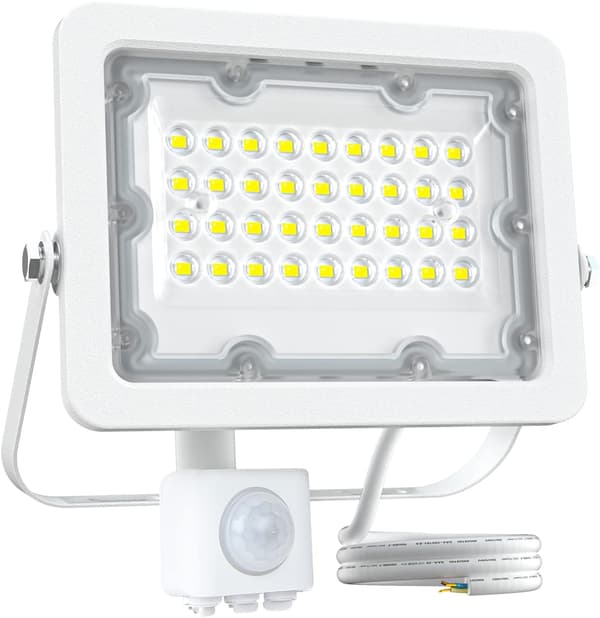 30W LED-projektør med bevægelsessensor, udendørs LED-spotlight 3000LM