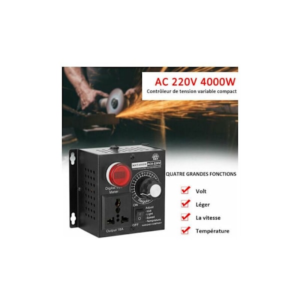 Ac 220V 4000W Kompakt Controller Variabel Spænding Hastighed ​​Bærbar