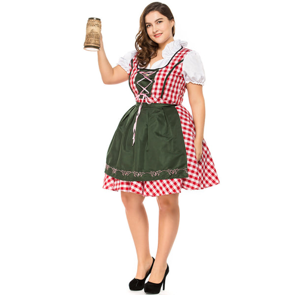 Oktoberfestin oluttyttöasut - Saksan Baijerin perinteiset naisten Oktoberfest Dirndl -mekko xl