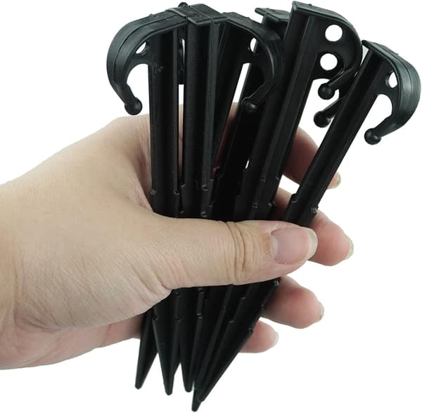 20 stk. Plastik Telttanke, 14,5 cm Camping Telttanke, Telttanke Fastgørelse, Spiral Telttanke til Camping, Camping Markiser, Have, Sort