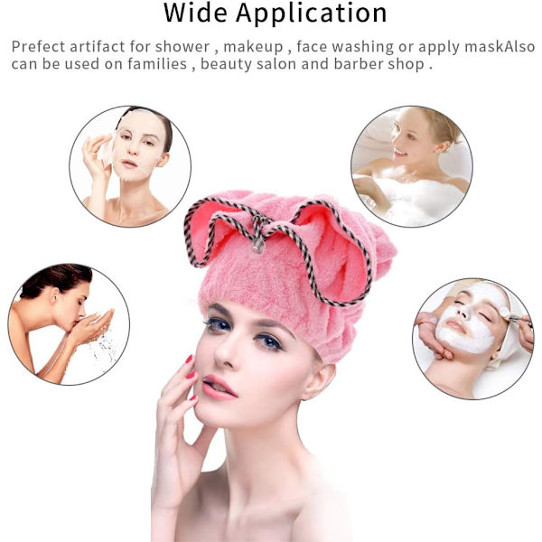 5-pack mikrofiberhårhanddukar, snabbtorkande hårturban