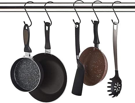 4-pack 4 tum stora vinylbelagda S-krokar med gummistopp, St